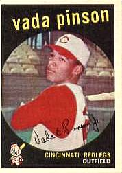 1959 Topps Baseball Cards      448     Vada Pinson UER